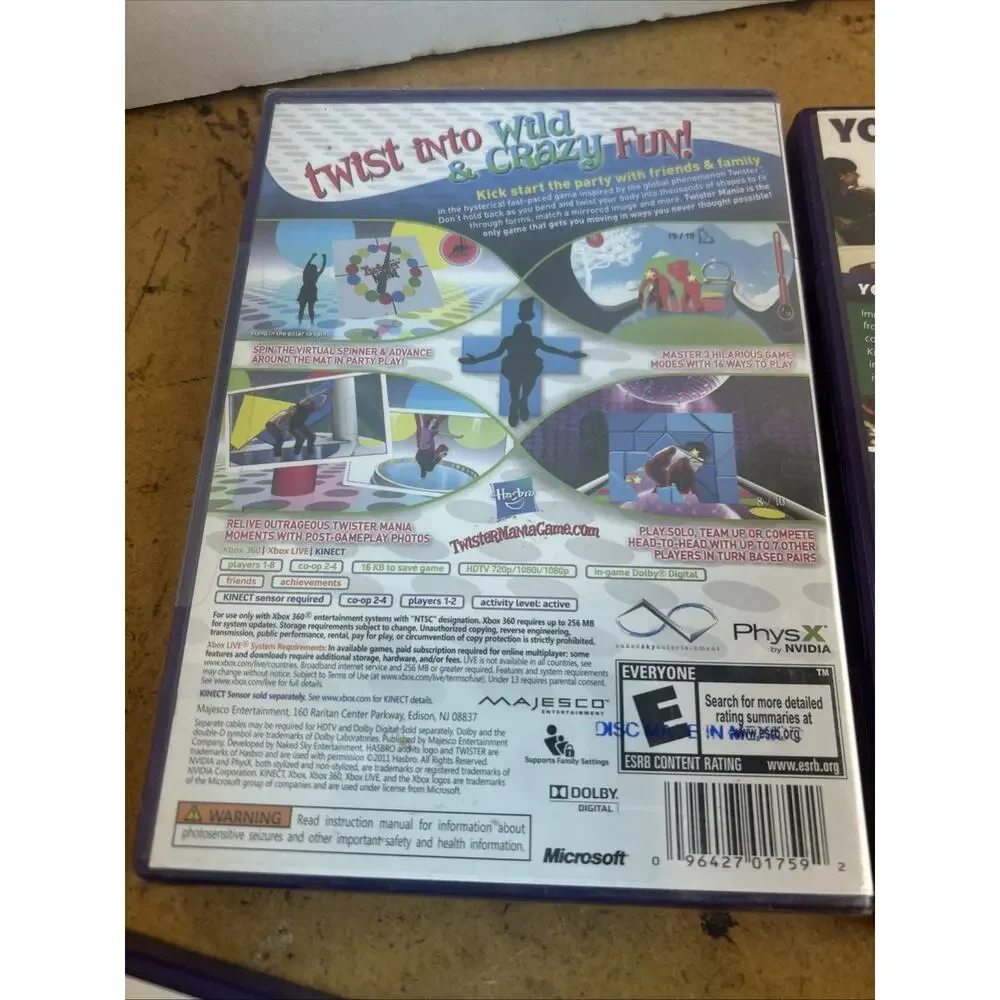4 Game Xbox 360 Bundle Lot Deca Sports Freedom Twister Mania Kinect Adventures